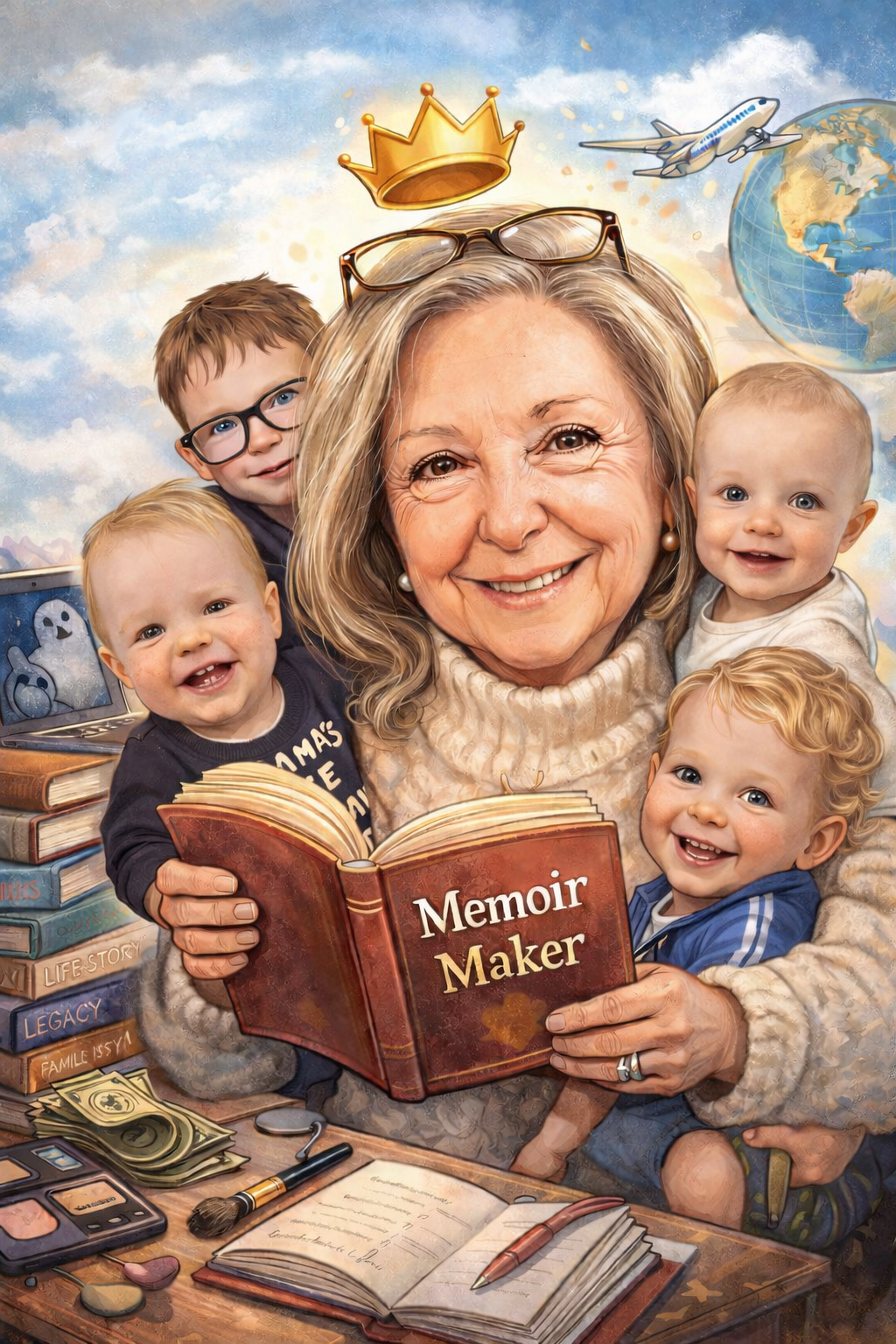 Laura with her four grandsons