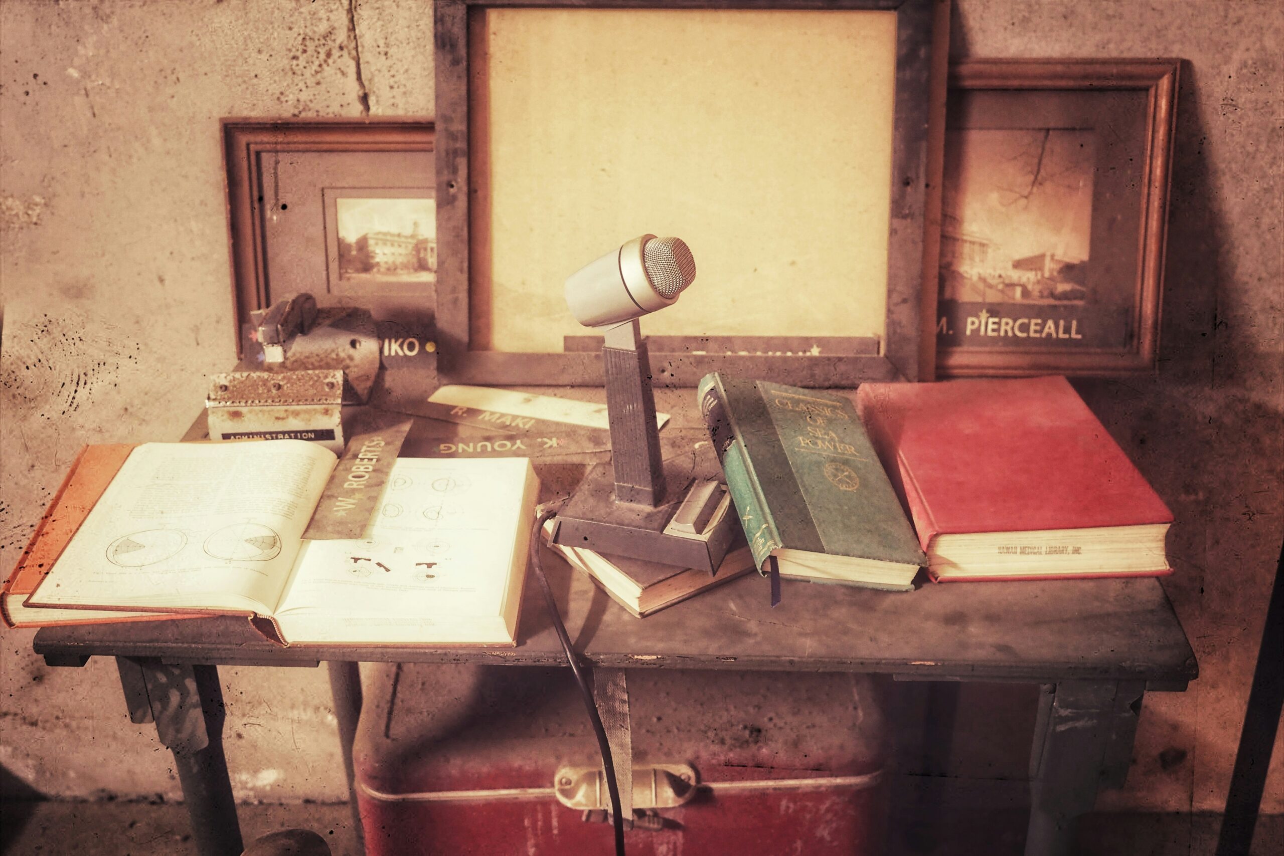 Vintage books and writing desk — memoir writing services